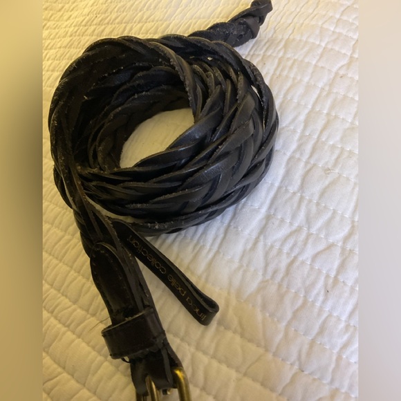 VTG Thin Braided Leather Double Wrap Belt - Picture 1 of 6